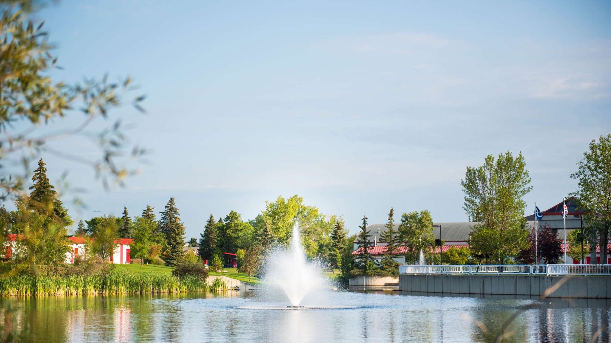 Park and fountain in Leduc Alberta