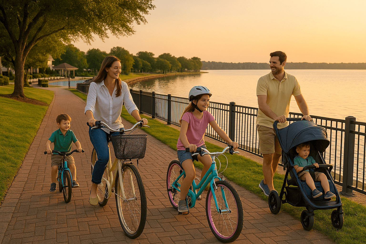 Multigenerational families enjoying outdoor activities in Lost Rabbit community