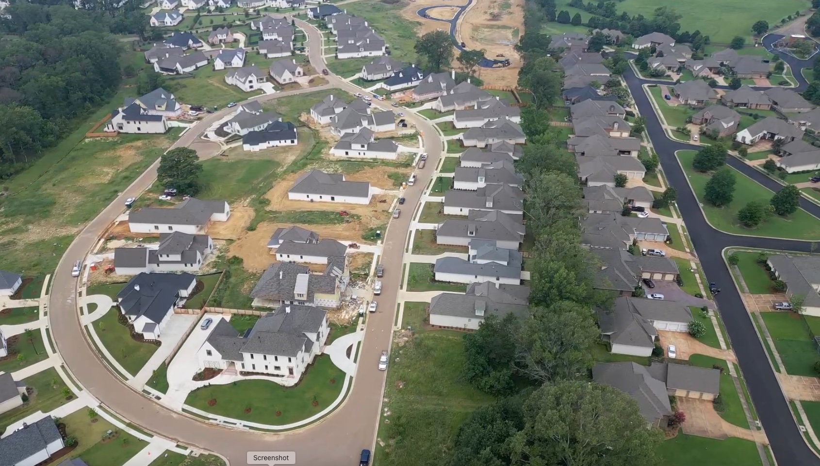 Whittington Drone View of Homes Madison MS