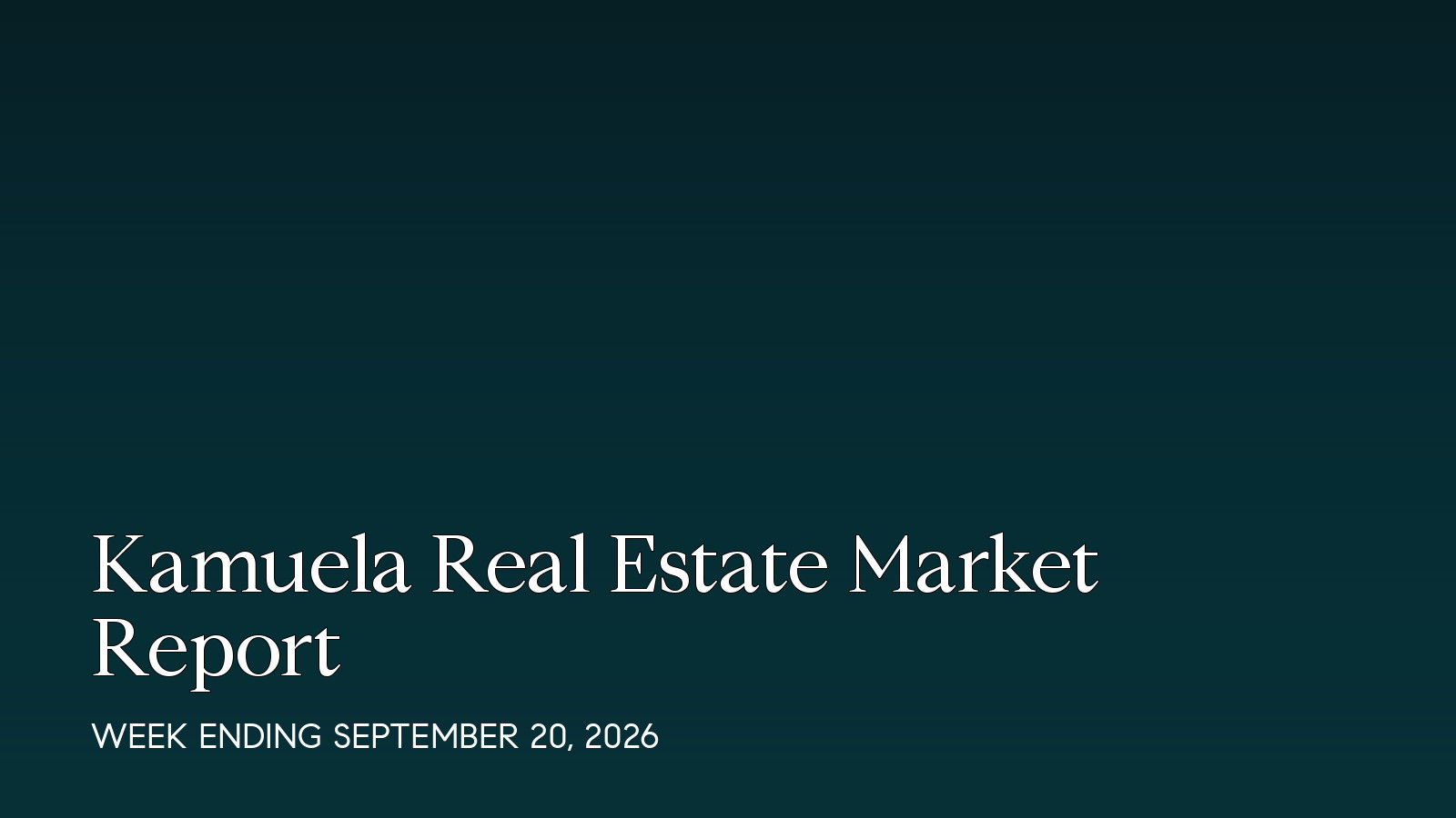 Kamuela Hawaii real estate market report for the week ending September 20, 2026