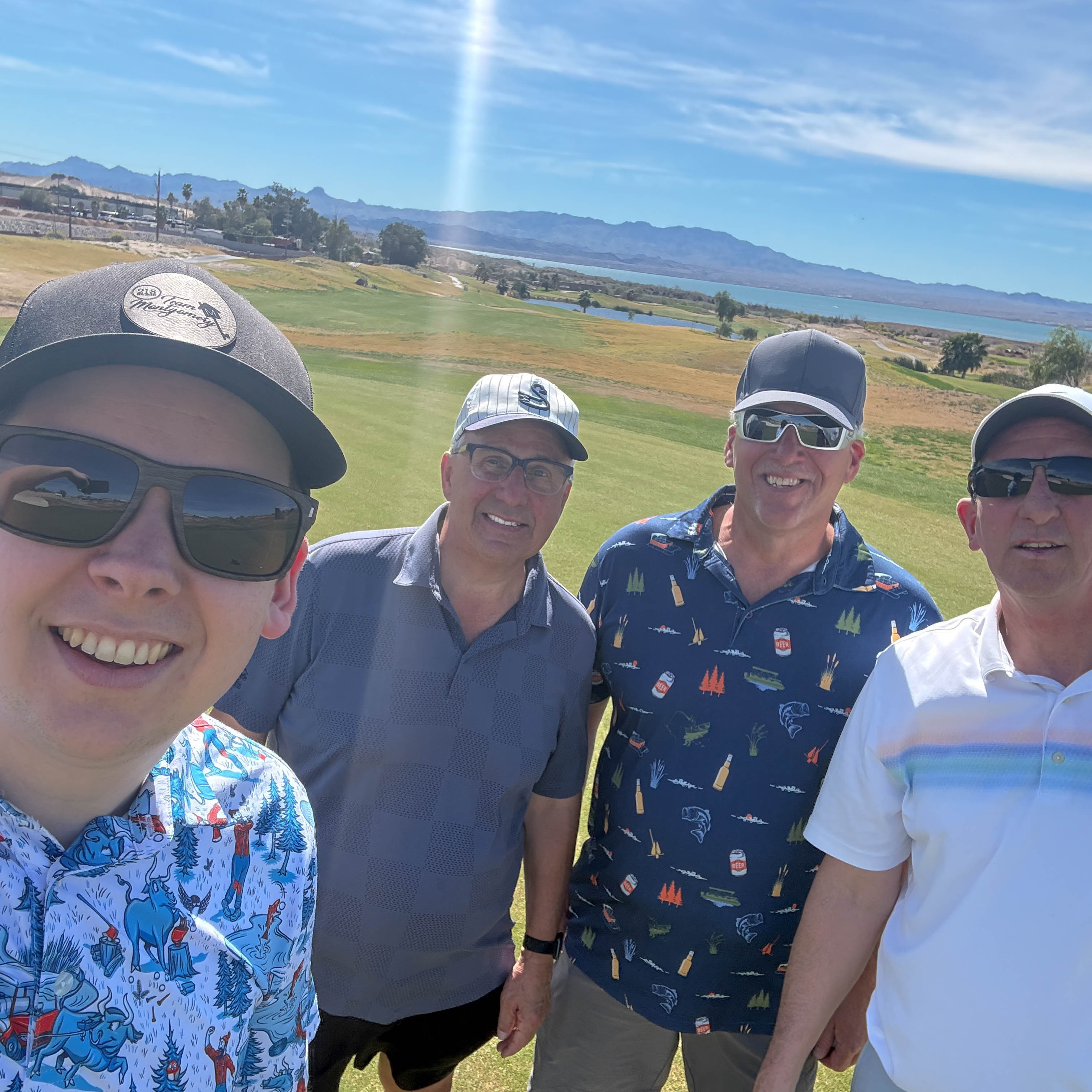 Tyler golfing with friends in Arizona