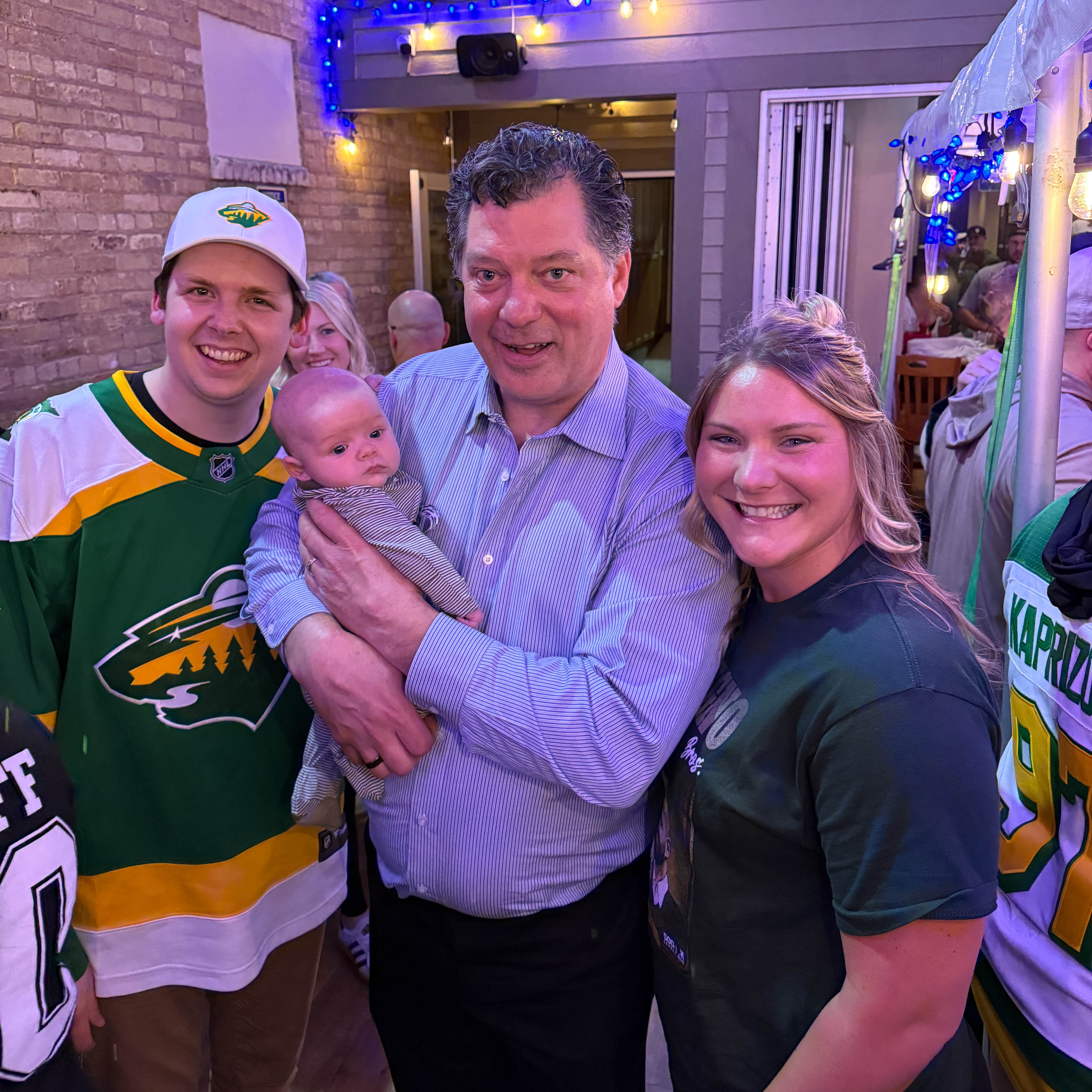 Tyler, Kayla and Easton meeting Bill Guerin