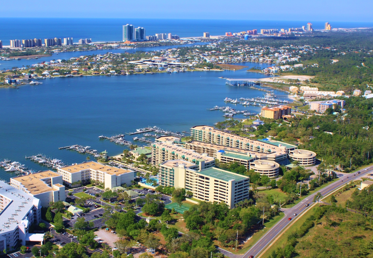 Orange Beach Beach and Bay Aerial