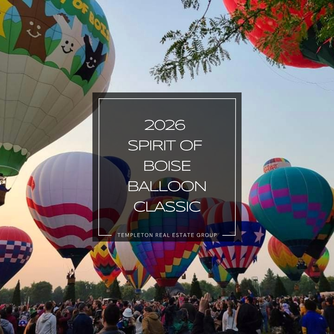 Hot air balloons filling the sky above Ann Morrison Park during the Spirit of Boise Balloon Classic in Boise, Idaho.