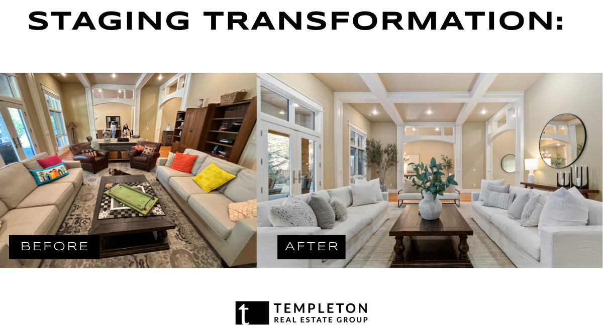 Before and after professional home staging for a Boise home