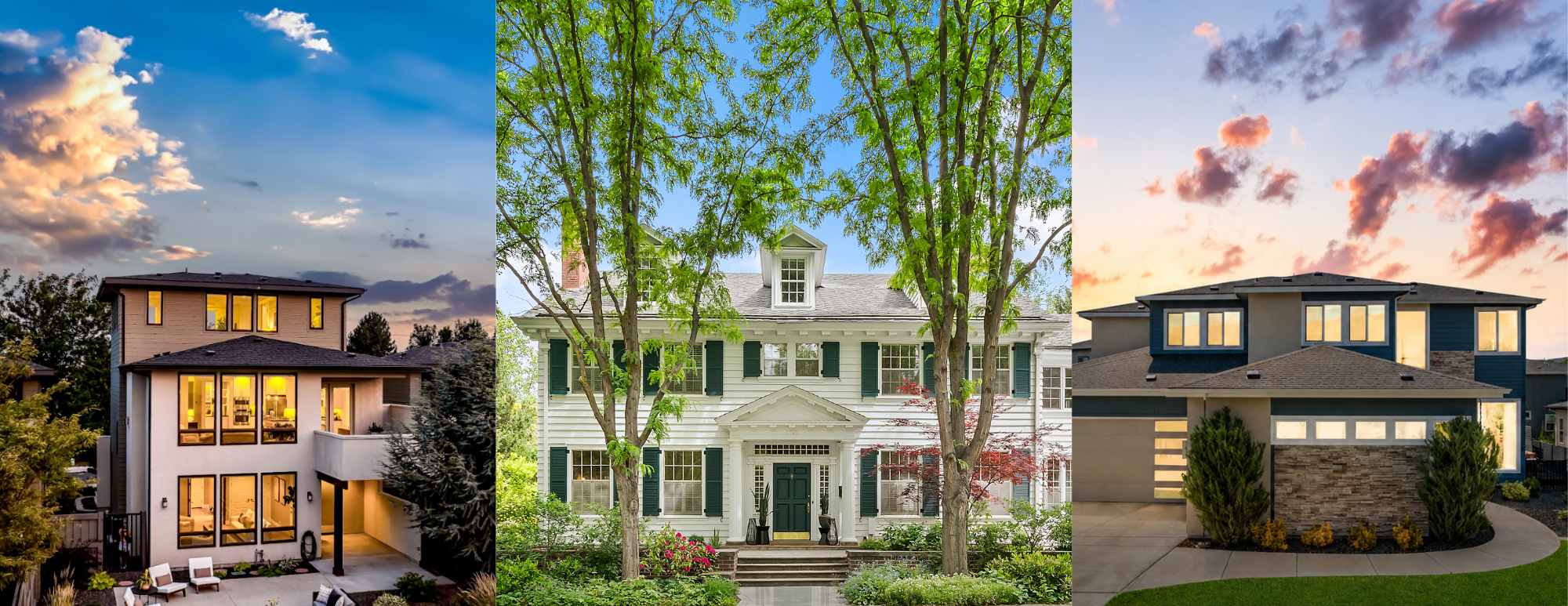 Different home styles in Boise Idaho representing Boise neighborhood real estate expertise