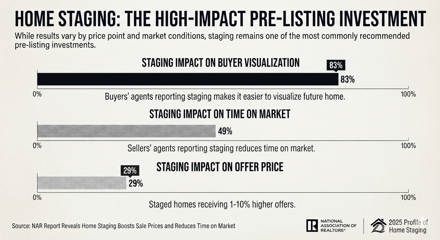 2025 NAR home staging statistics showing the impact of staging on buyer interest, offers and time on market