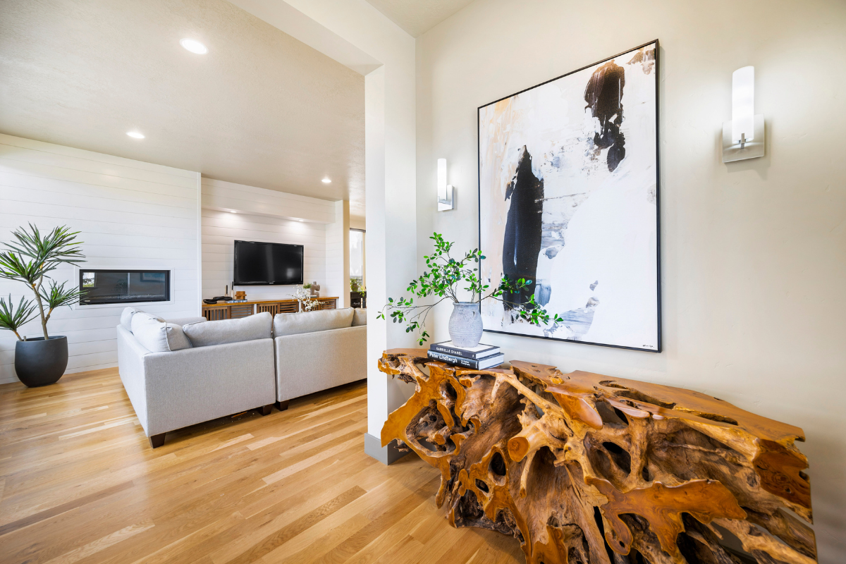 natural wood table-Boise home