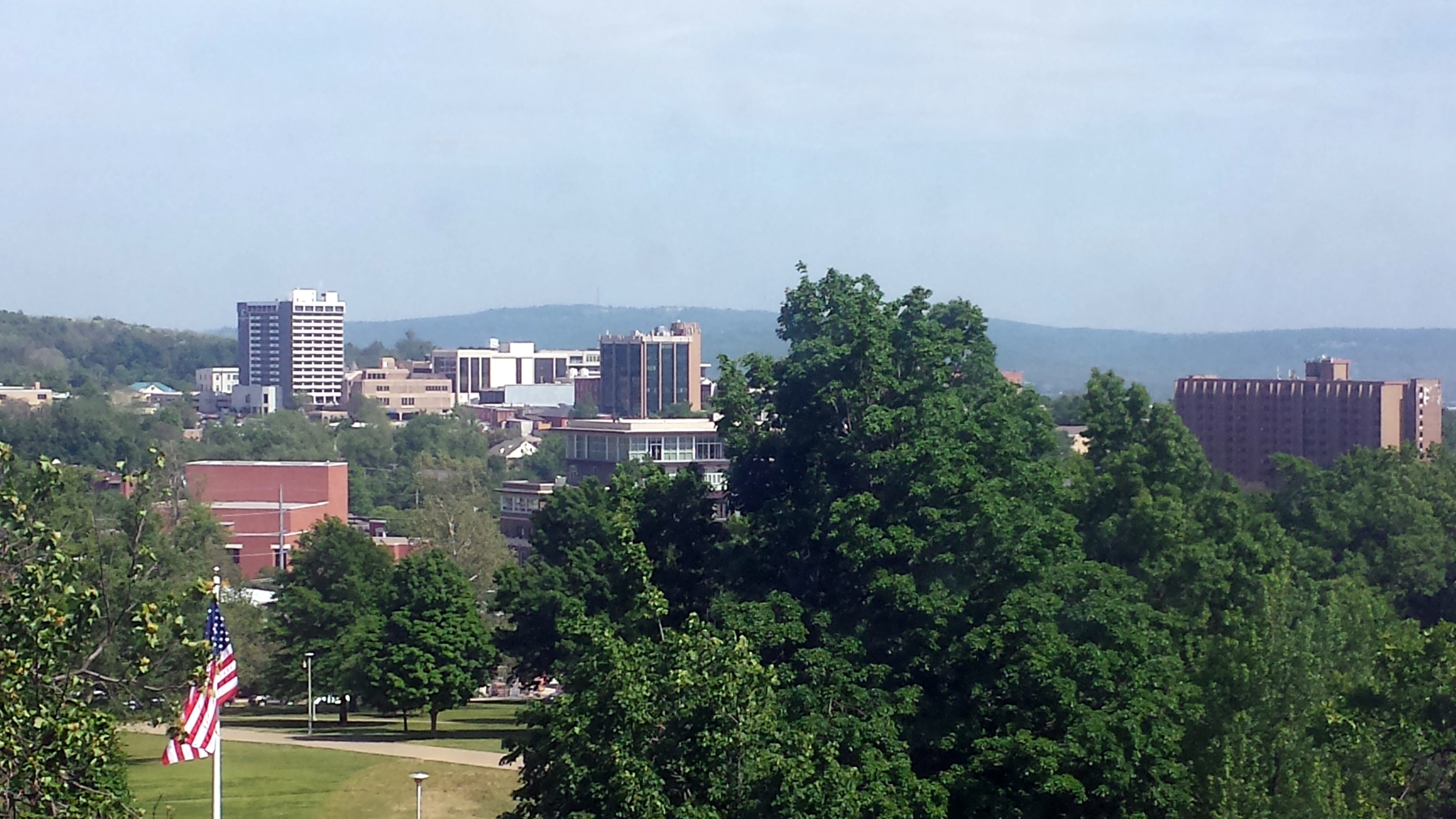 Downtown Fayetteville Arkansas viewed from Old Main