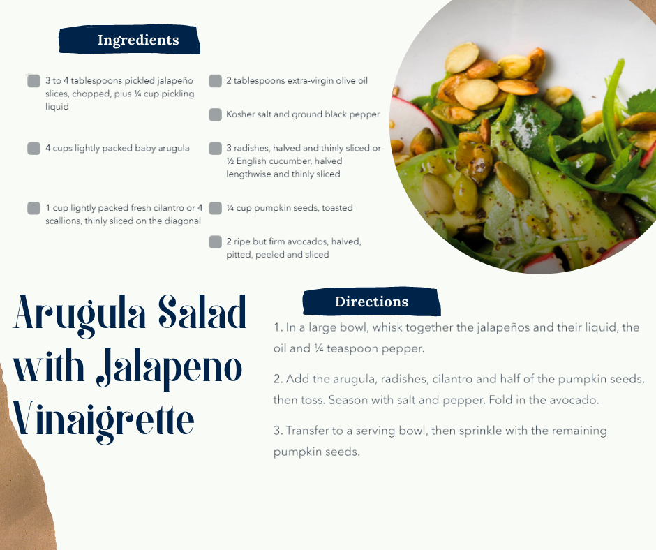 Arugula with Jalapeno Vinaigrette