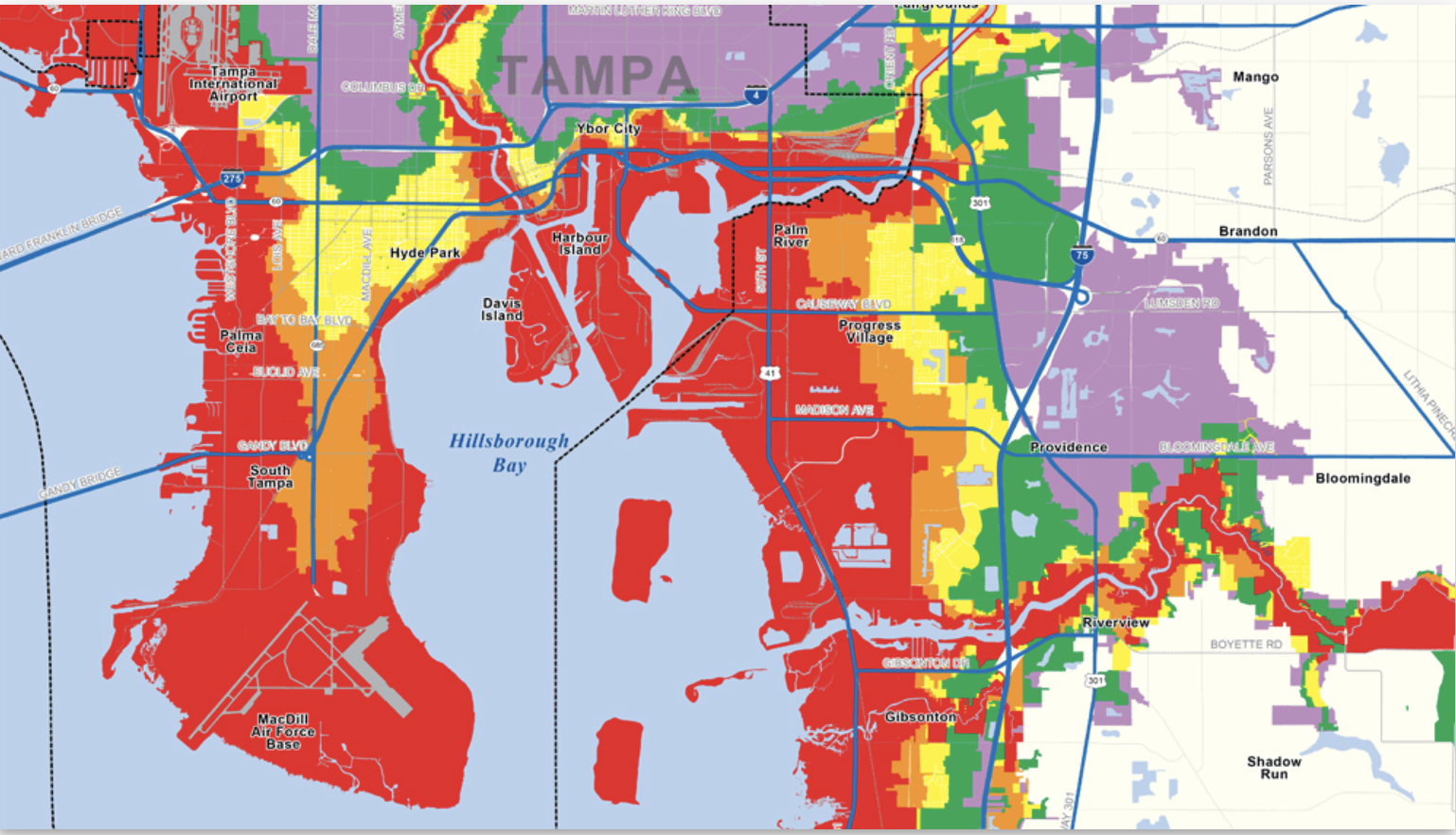 Tampa Bay Florida Flood Map 