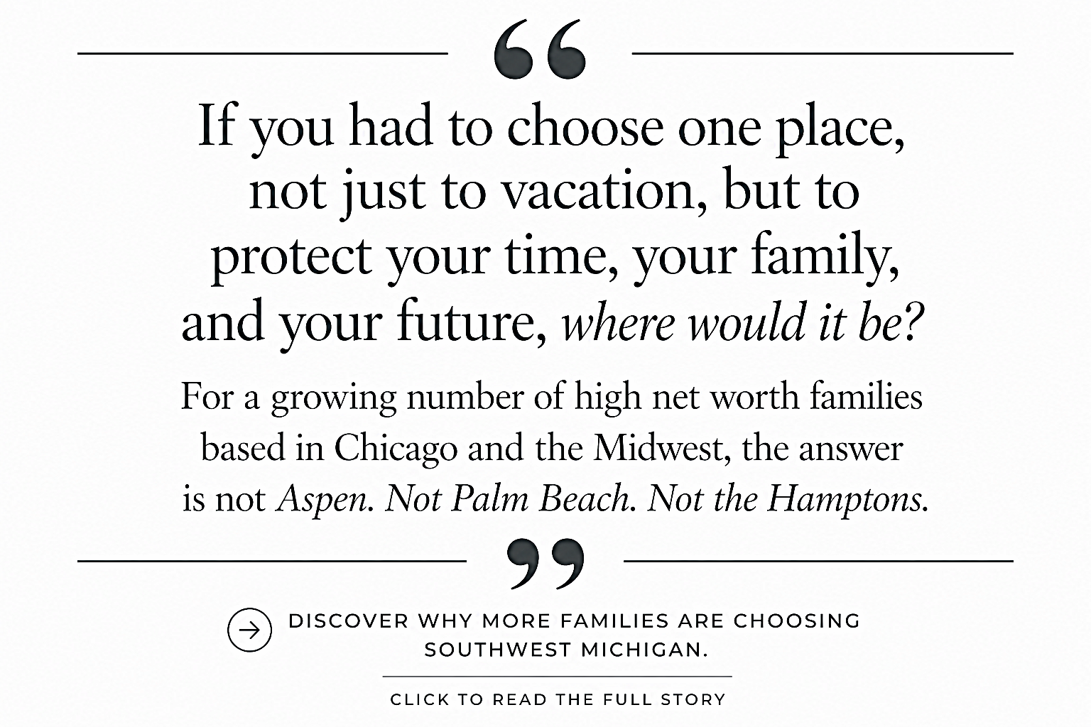 Why SW Michigan