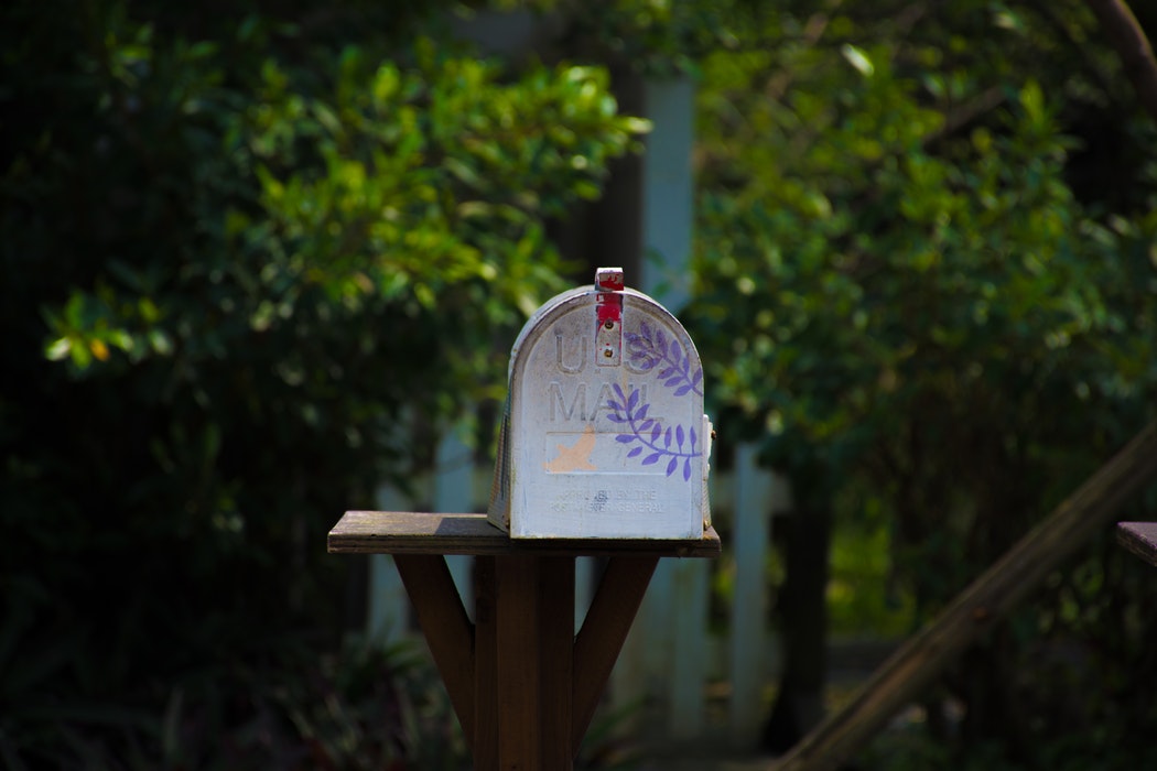 A painted mailbox.