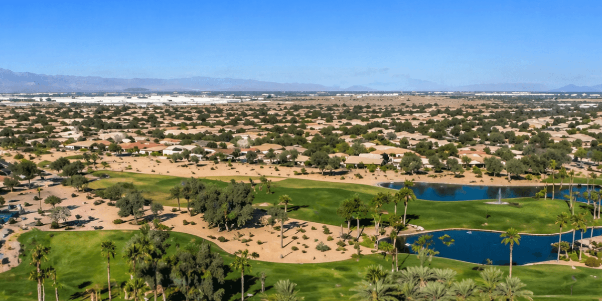 aerial view of a 55+ community in Goodyear