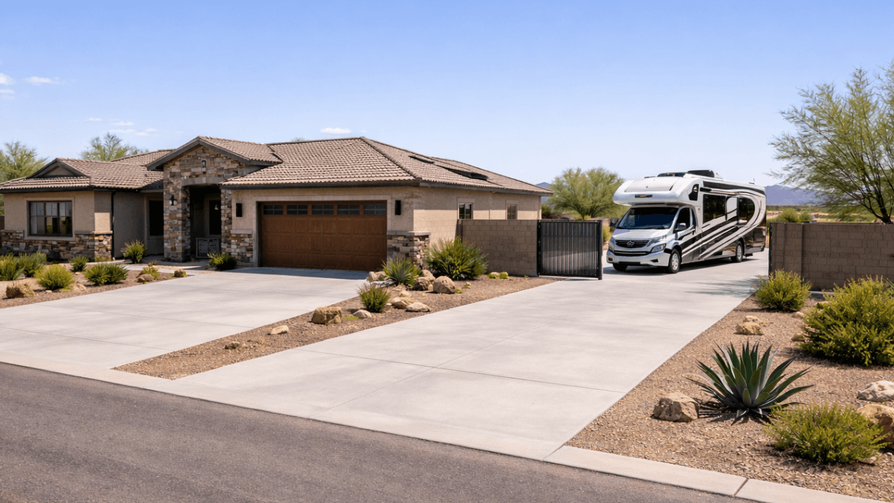 buckeye community with a large lot and large are for RV parking 