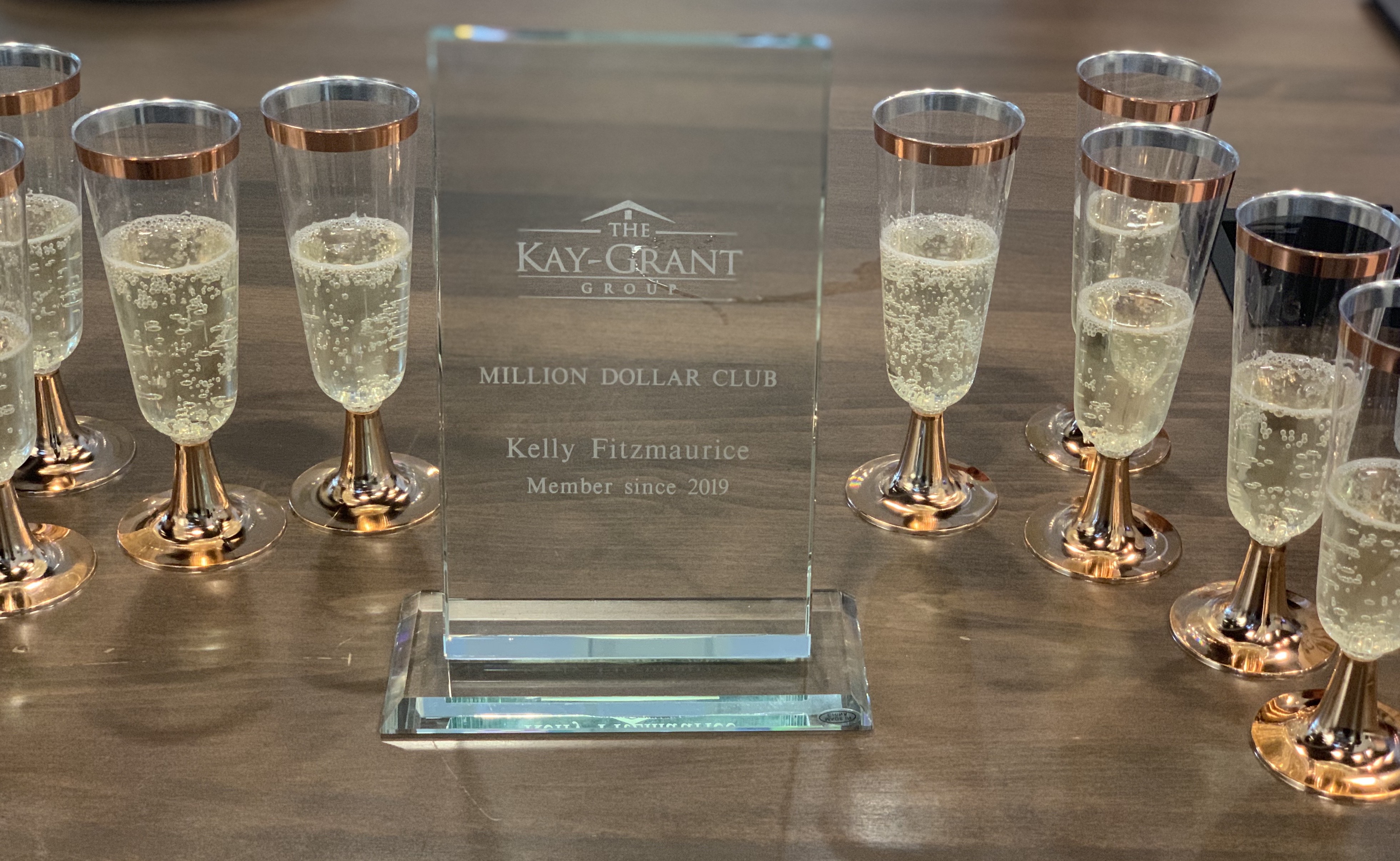 Million Dollar Club Glass Plaque