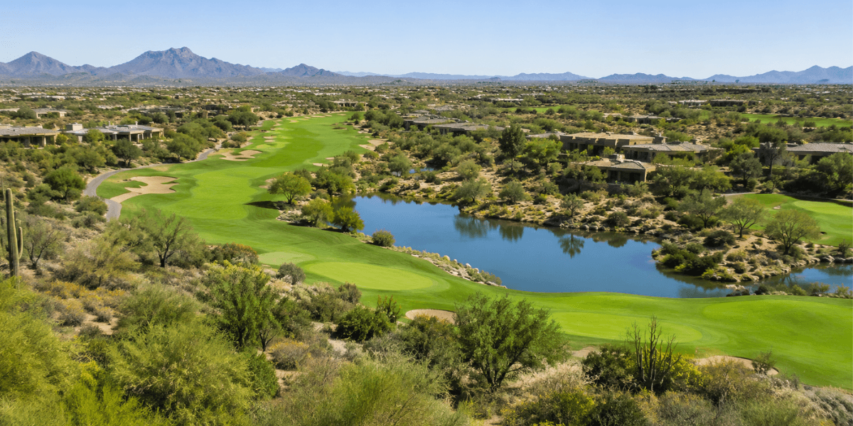 aerial view of north scottsdale golf course homes for sale