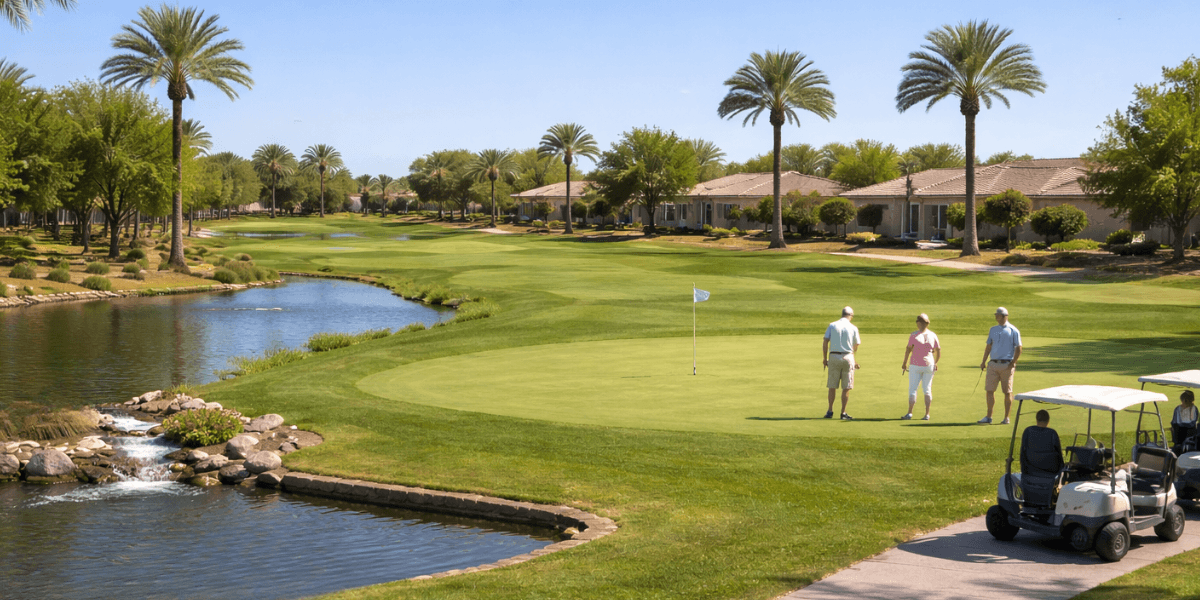gilbert 55+ community golf course and homes