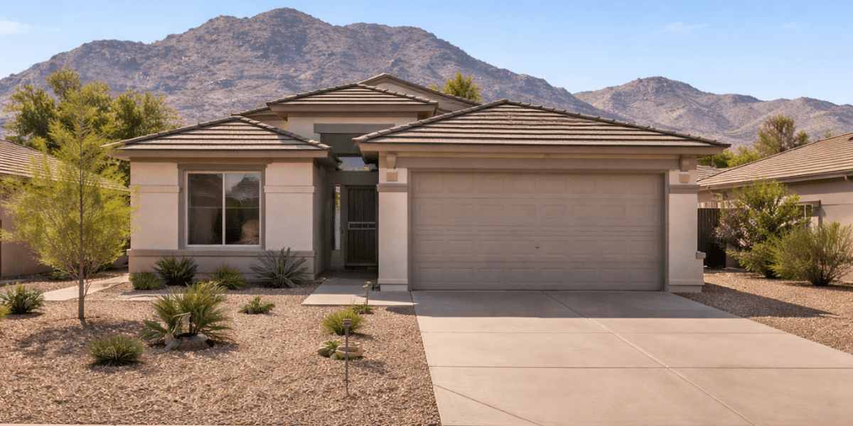 exterior of a home in solera one of the 55+ communities in chandler