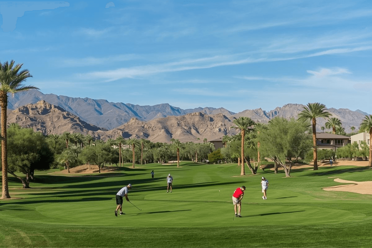 friends golfing on an arizona golf course