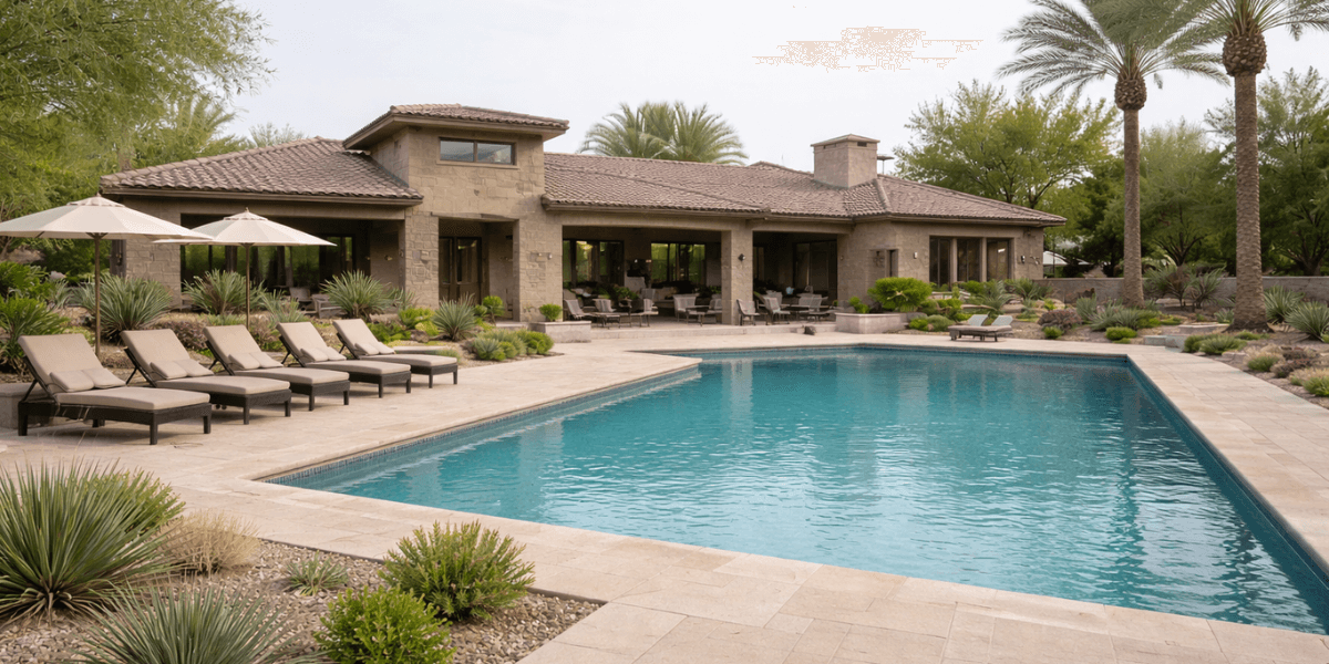 Clubhouse and pool in a Scottsdale 55+ community