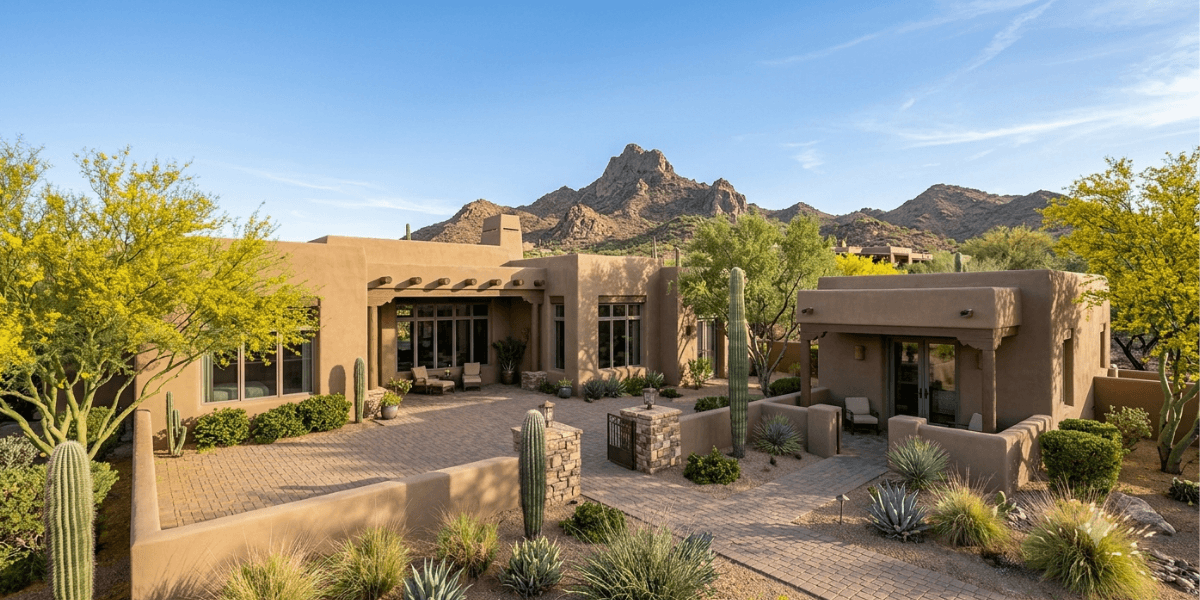 scottsdale home with a guest house sante fe style homes