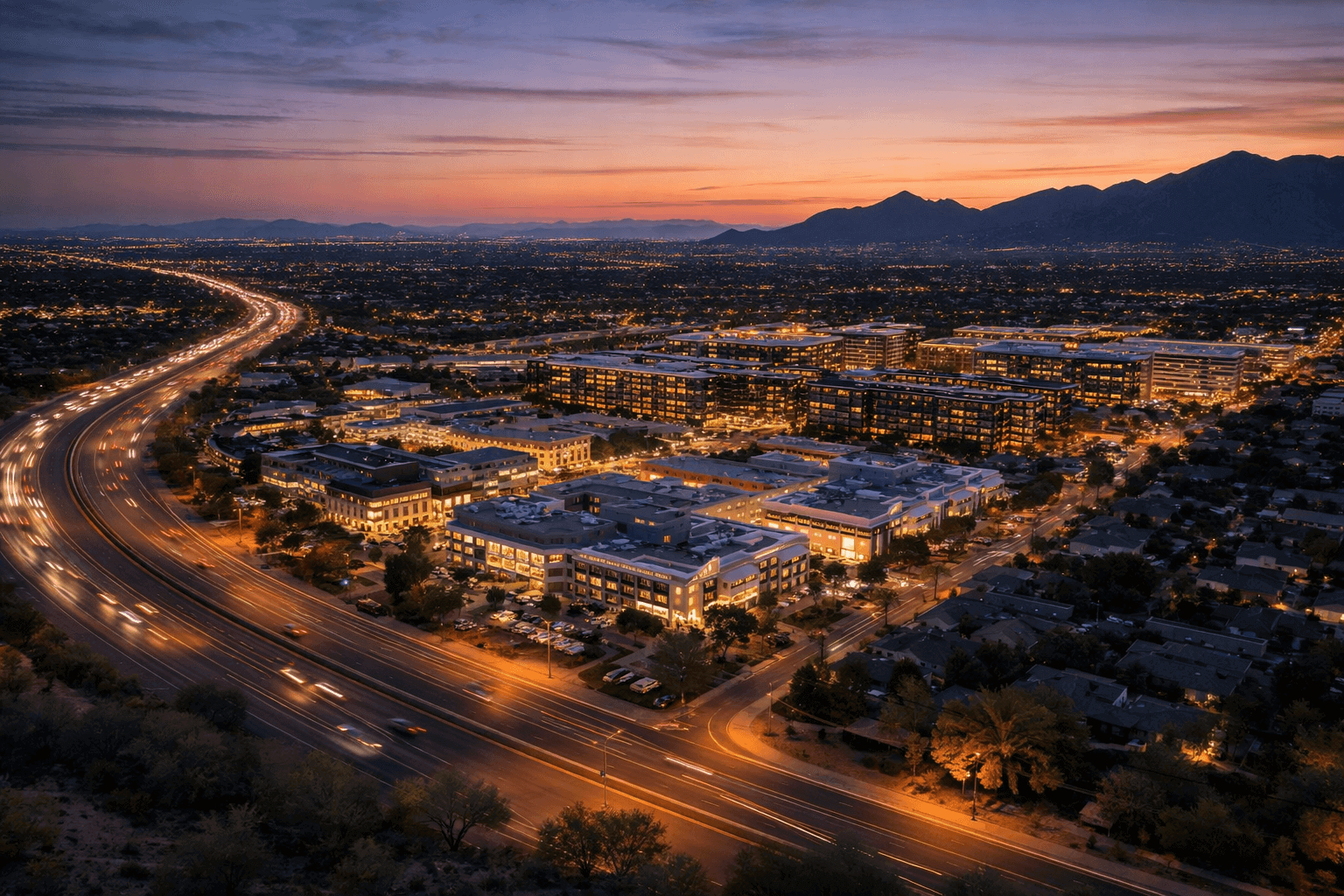 Scottsdale luxury condos aerial view