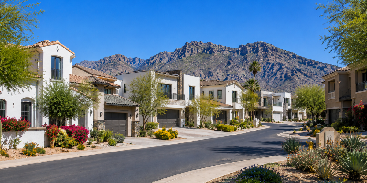 Scottsdale neighborhood with varying home styles