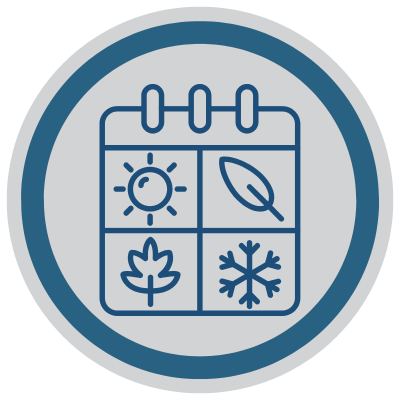 seasonal calendar icon representing seasonal living at optima camelview
