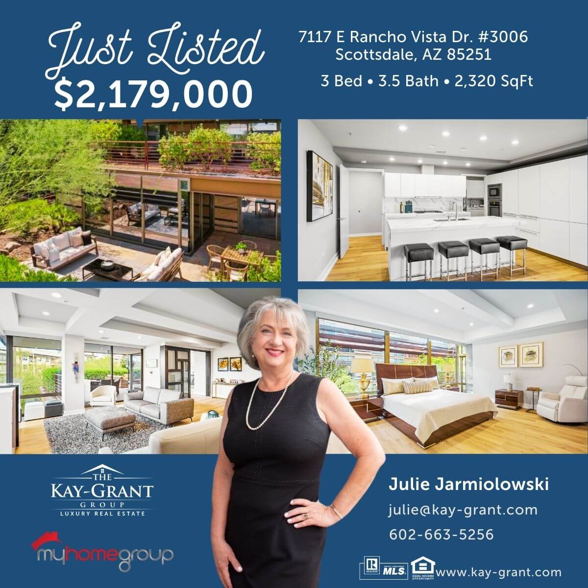 three-bedroom optima camelview condo for sale it has wood flooring, two patios, and each of the three bedrooms has its own full bath