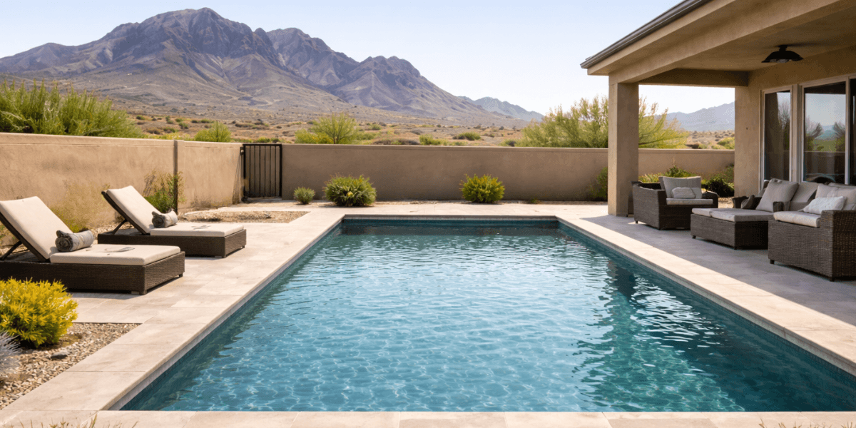 backyard pool in a home at trilogy at wickenburg ranch arizona 55+ community 