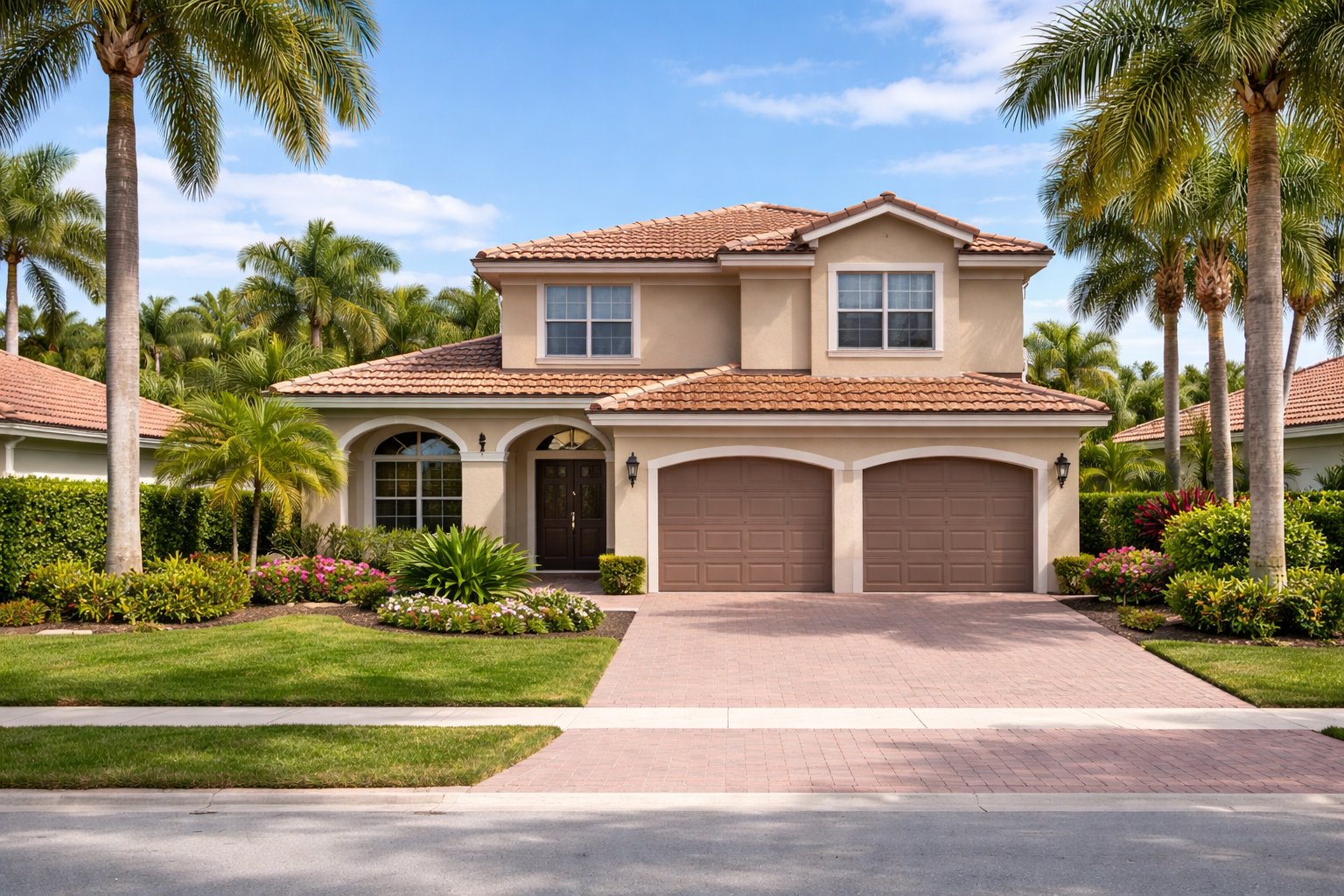 thekullgroup/boca-raton-fl-suburban-home-palm-trees-driveway