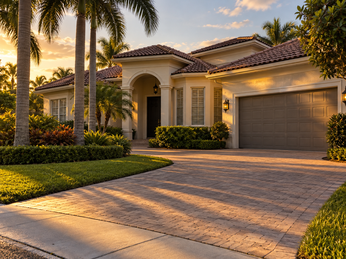 A photorealistic exterior view of a Boca Raton residential property captured in late afternoon light, with closed shutters and an empty driveway suggesting a home caught between active ownership and transition. The image supports content examining why Boca Raton sellers delay pricing adjustments and the carrying costs that accumulate during extended listings in Palm Beach County. The quiet, in-between visual register reinforces the behavioral pattern of sellers anchored to an original price past the point where the market communicated the need to adjust.