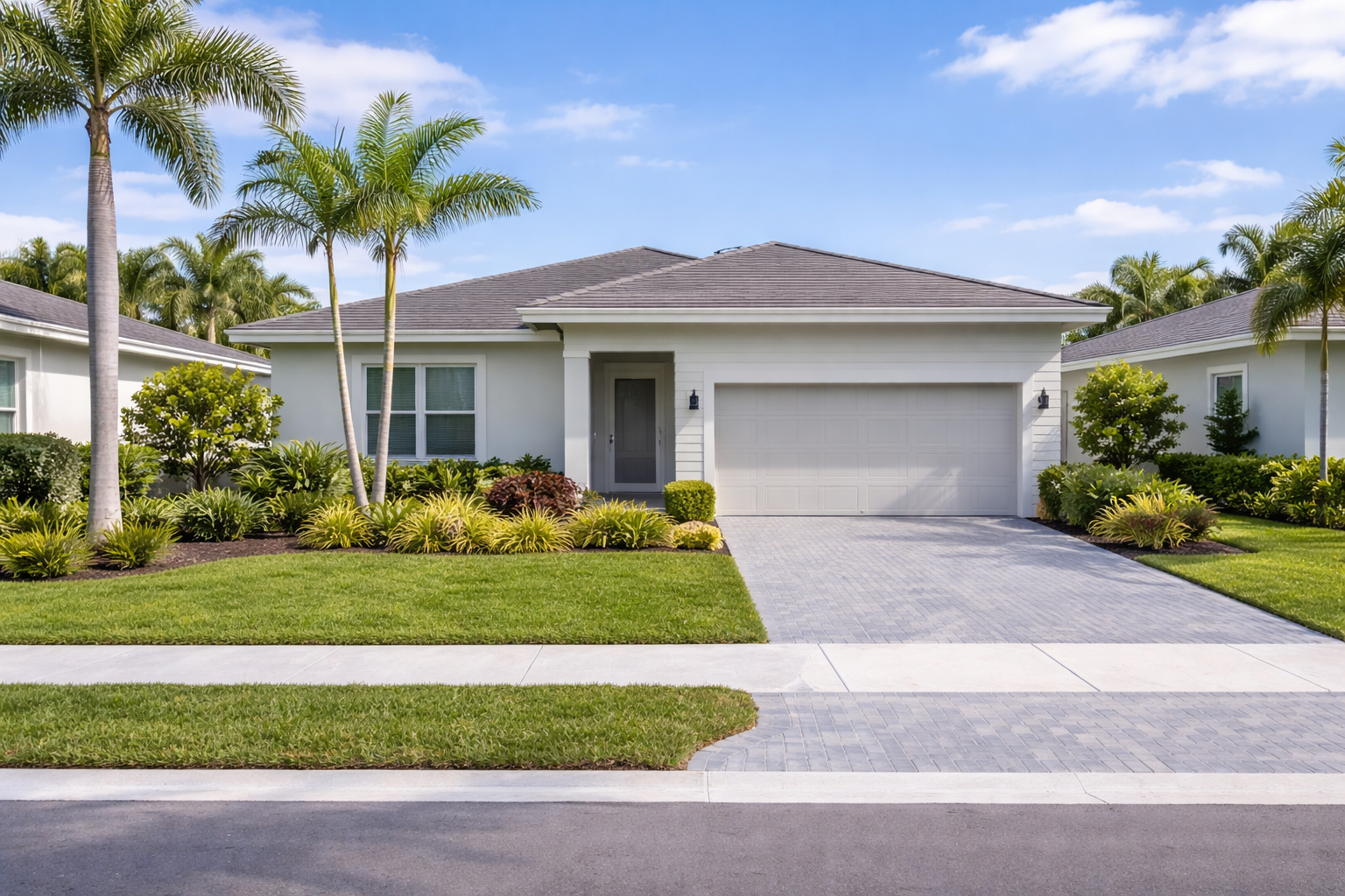 thekullgroup/delray-beach-fl-suburban-home-palm-trees-neighborhood-view