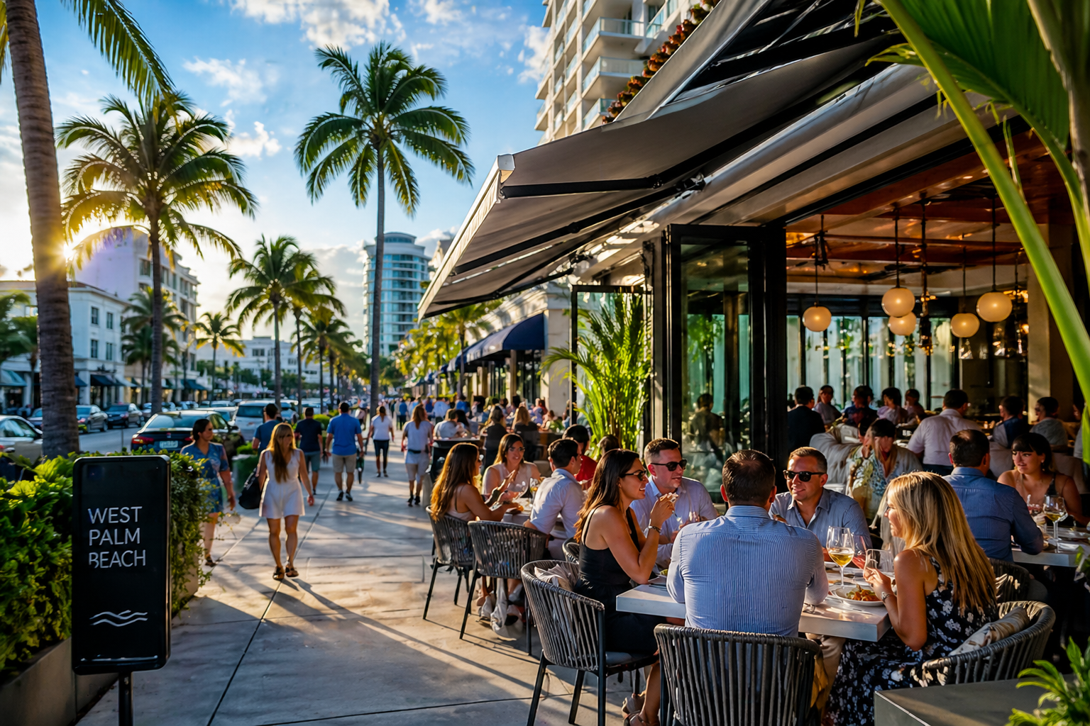Palm Beach County May 2026 lifestyle showing outdoor dining, live events, and new restaurants in West Palm Beach
