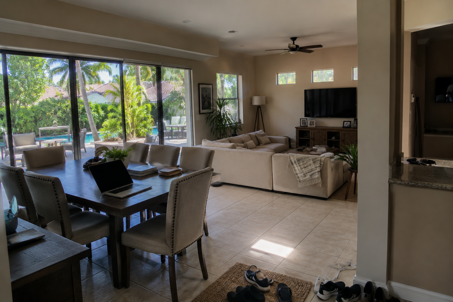 Lived-in residential interior representing the daily functional pressures that lead Palm Beach County families to consider moving up. Supports a consumer-education blog asset distinguishing genuine space constraints from aspirational preferences.