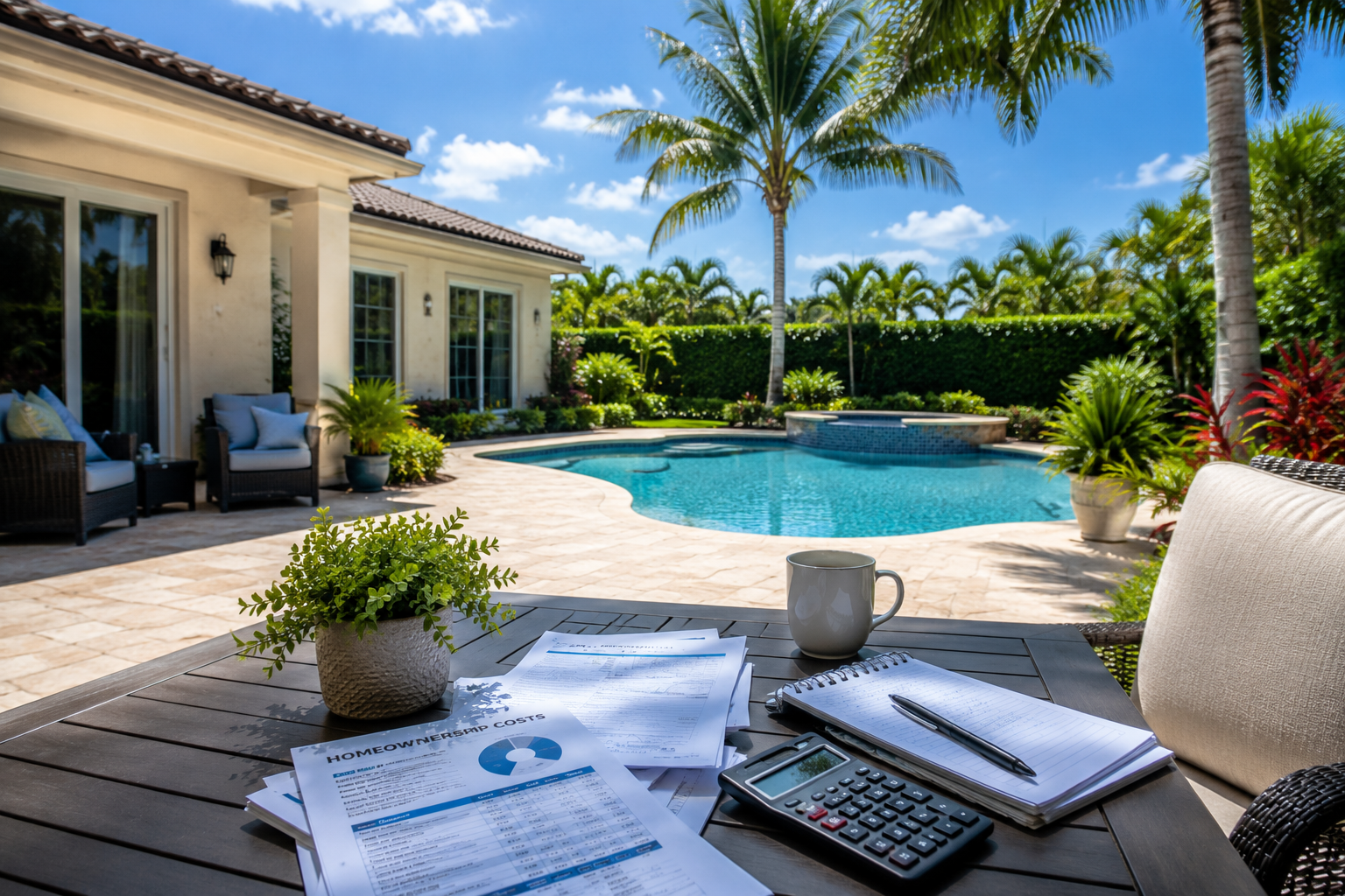 South Florida home exterior representing insurance, maintenance, taxes, and ownership costs influencing moving decisions.