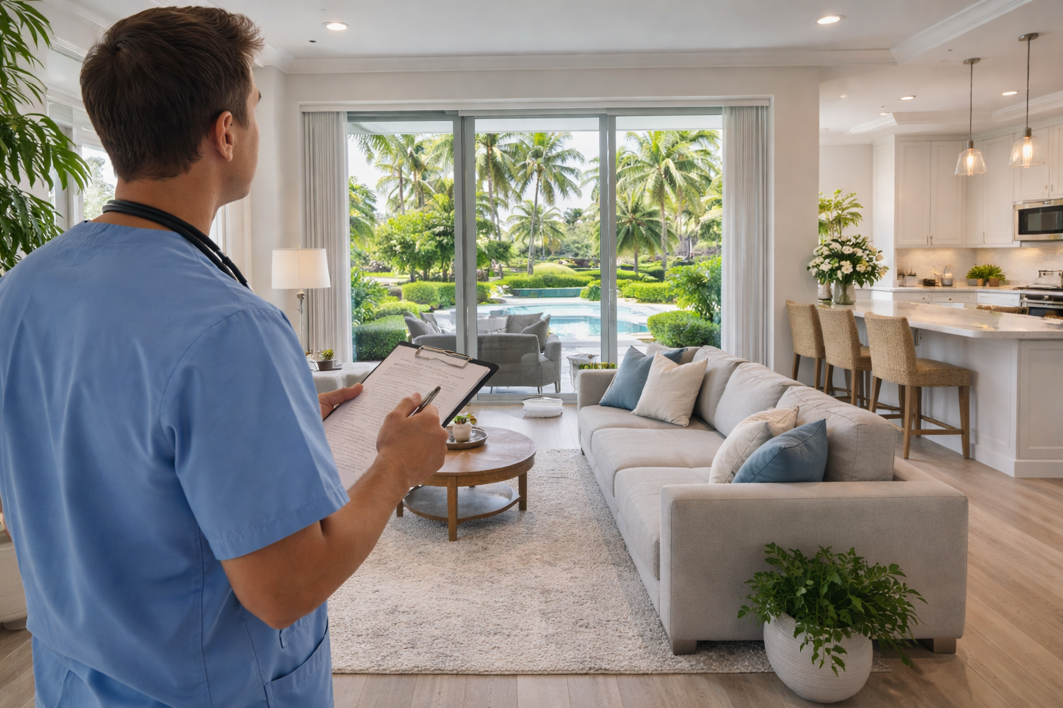 modern florida home designed for healthcare professionals with quiet space and functional layout