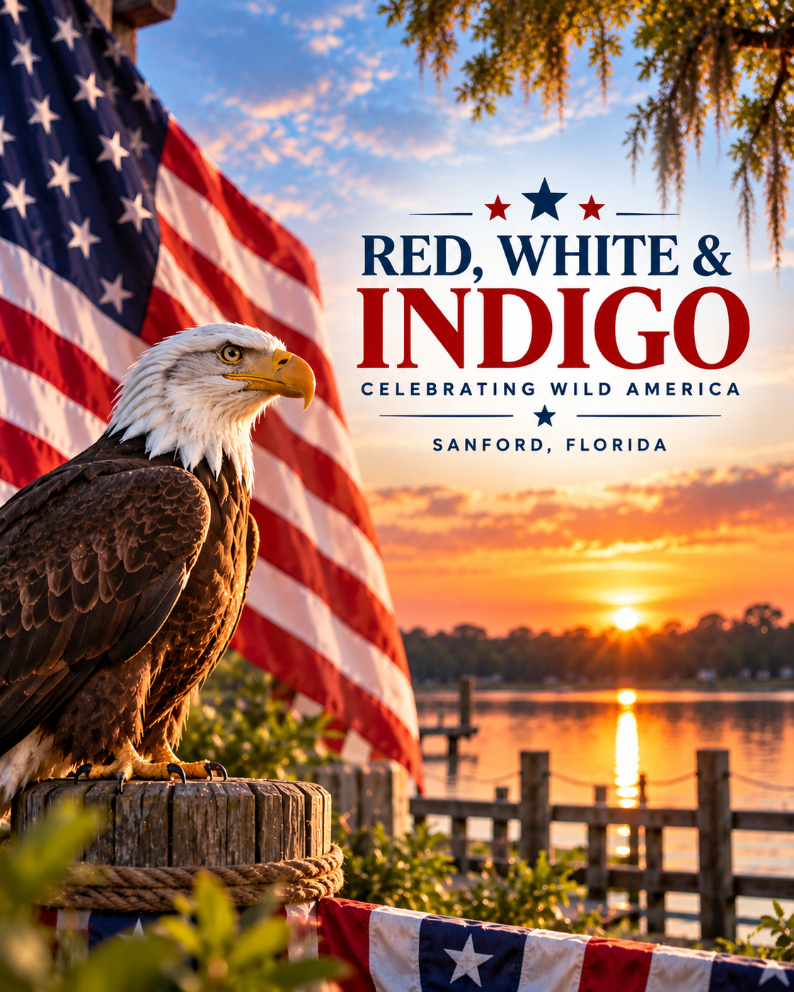 Red White and Indigo Celebrating Wild America in Sanford Florida