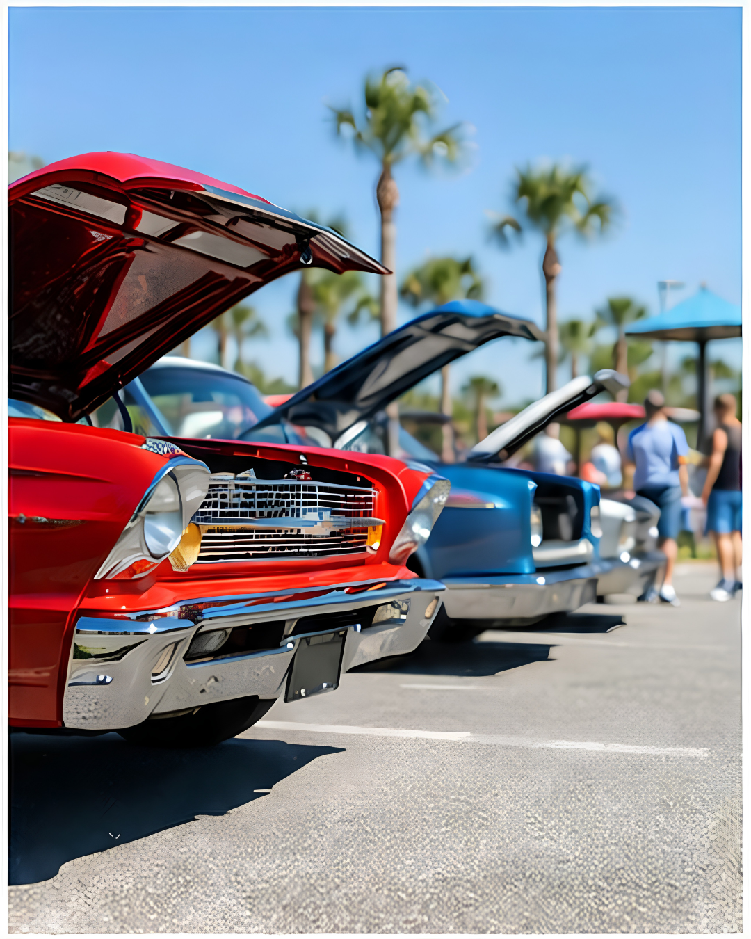 Classic cars at a community car gathering in Sanford Florida
