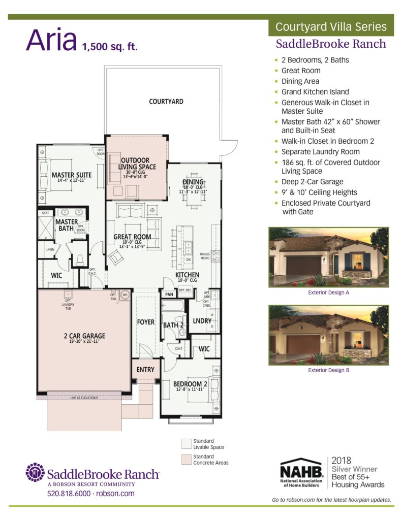 Aria Floorplans At Saddlebrooke Ranch
