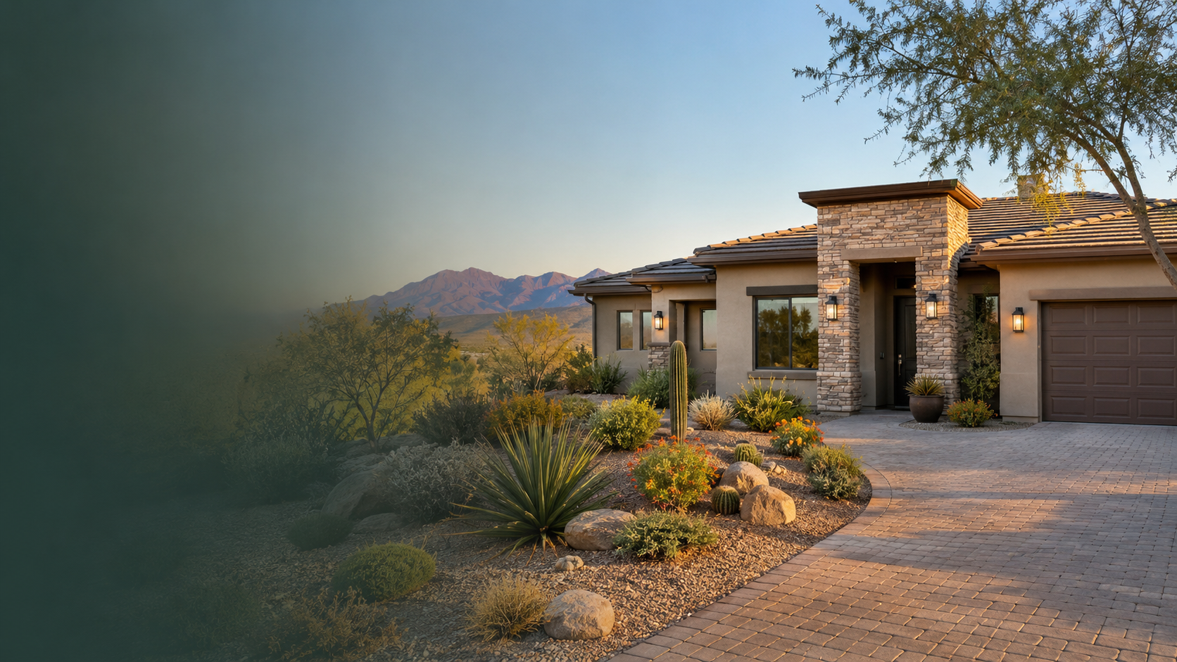 Southwestern home and desert landscape in Surprise Arizona