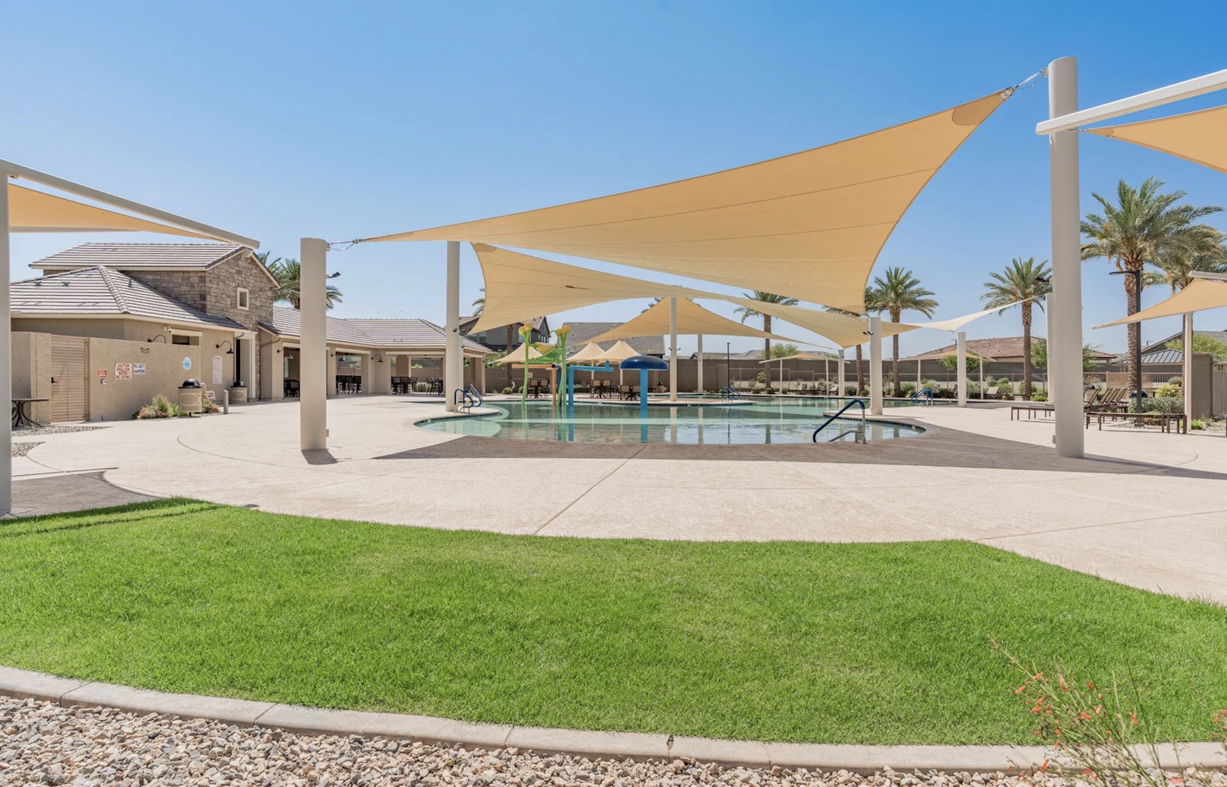 Escalante community aquatic center with shaded pool in Surprise Arizona