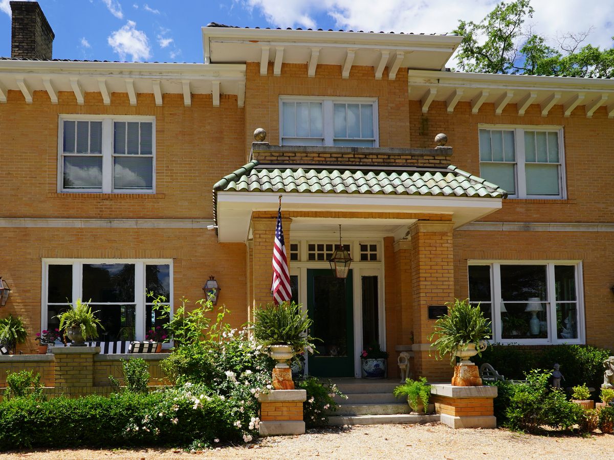 The two-story brick Governor L. G. Hardman House in Commerce, Georgia