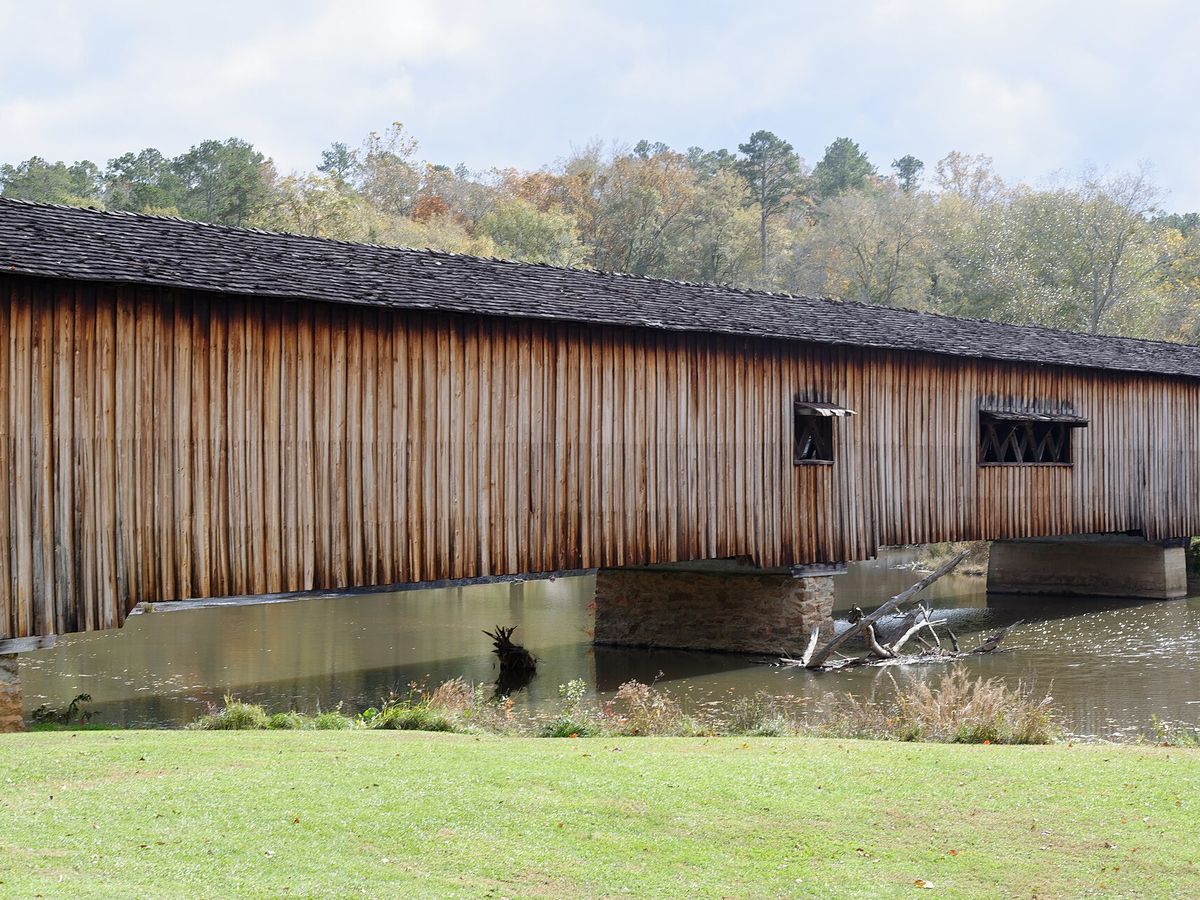 The Watson Mill covered bridge over the South Fork of the Broad River in Madison County
