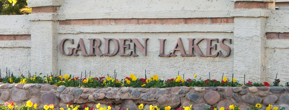 Garden Lakes community entrance in Avondale, Arizona