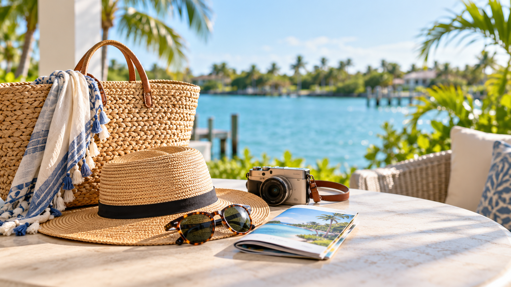 Coastal weekend essentials beside a sunny Southwest Florida waterfront