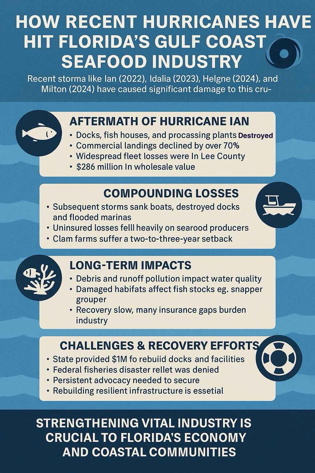 How Recent Hurricanes Have Hit Florida&rsquo;s Gulf Coast Seafood Industry