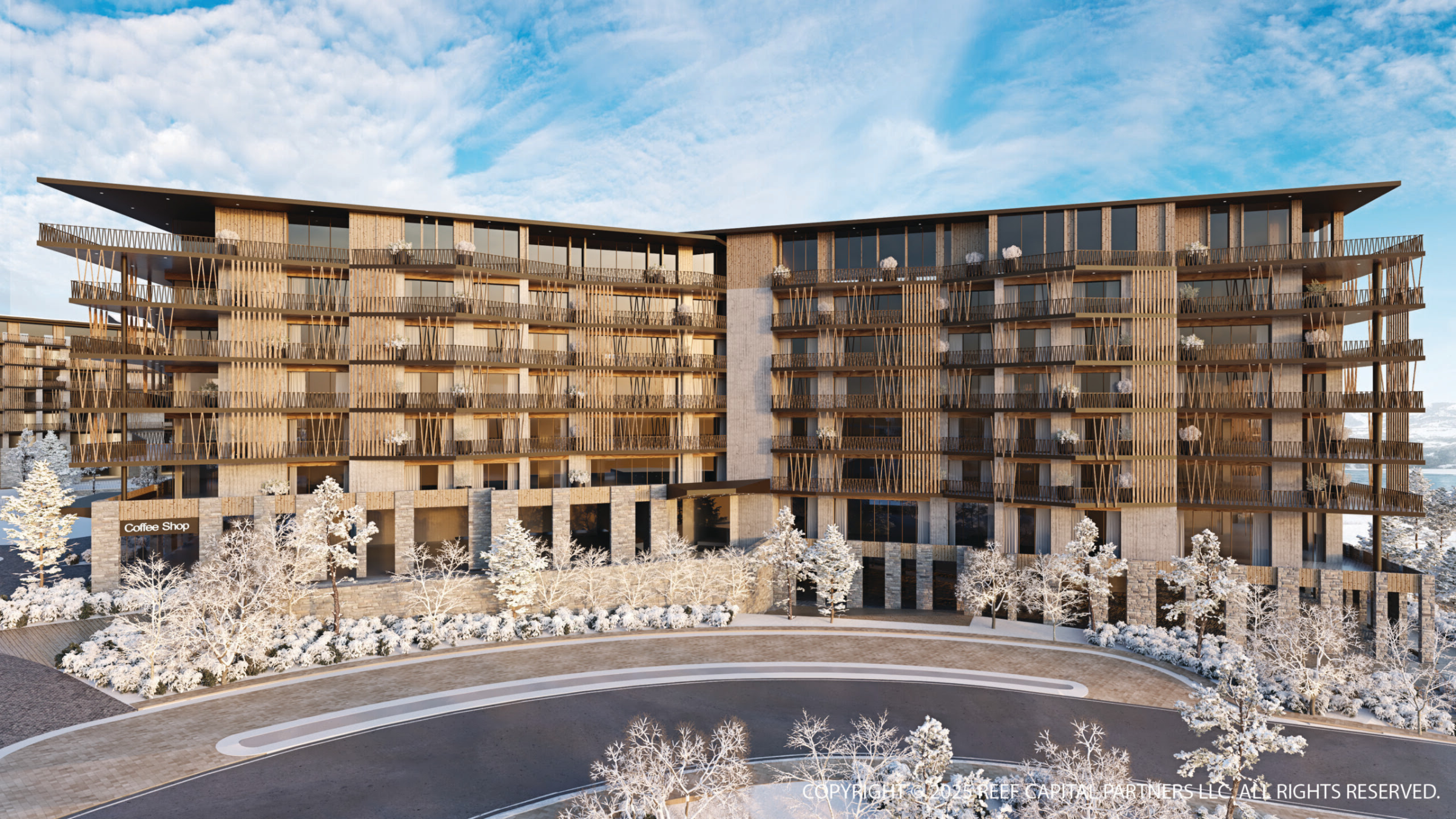 Rendering of Cormont Residences at Deer Valley East Village, featuring luxury ski-in/ski-out apartments