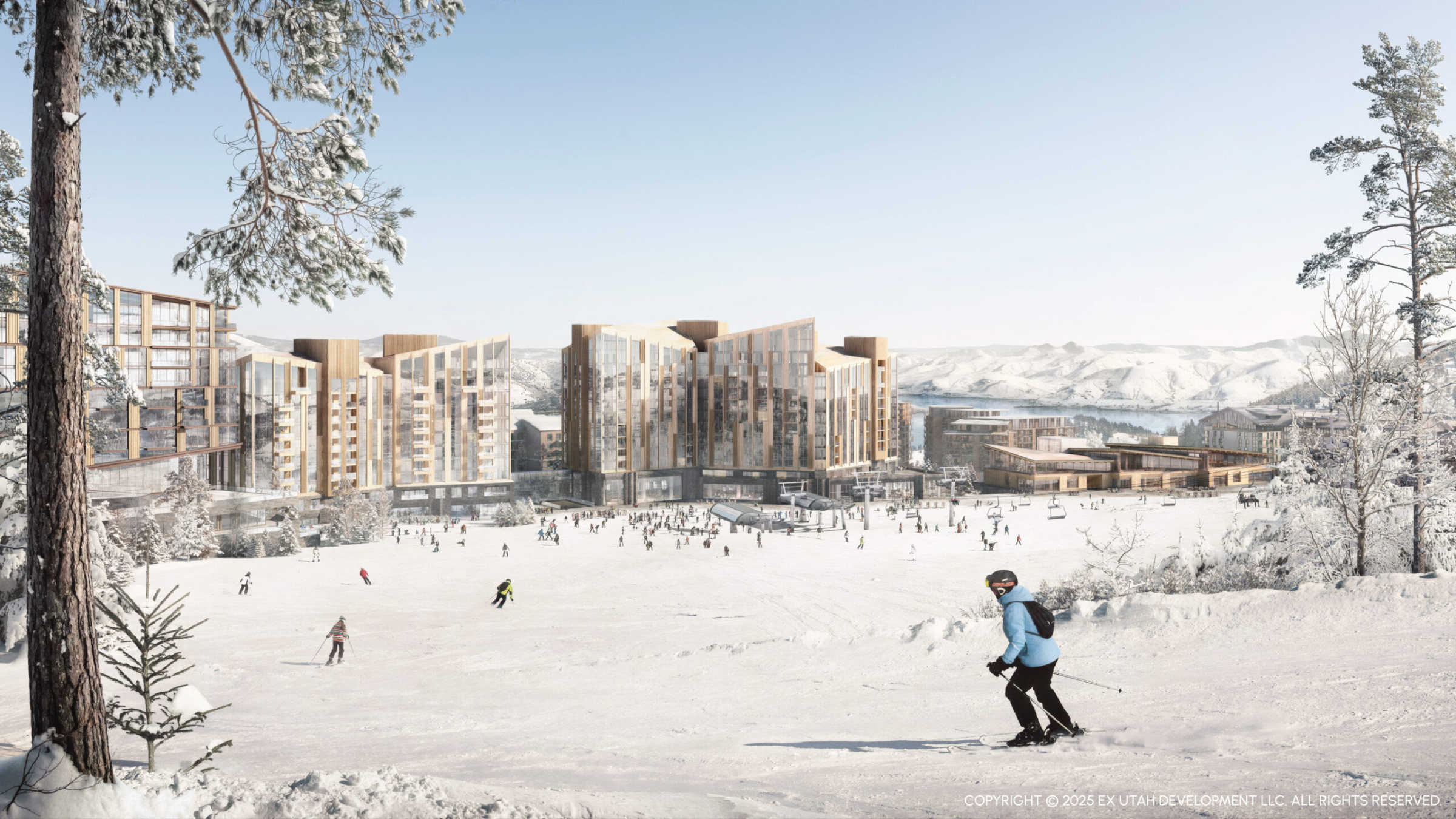 Rendering of Four Seasons Residences at Deer Valley East Village, showcasing ski-in/ski-out access and premium amenities
